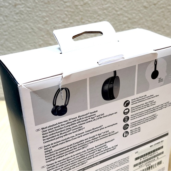HeadPhones SONY WH-CH400. NIB/New. Black. Wireless Bluetooth. - Picture 6 of 15